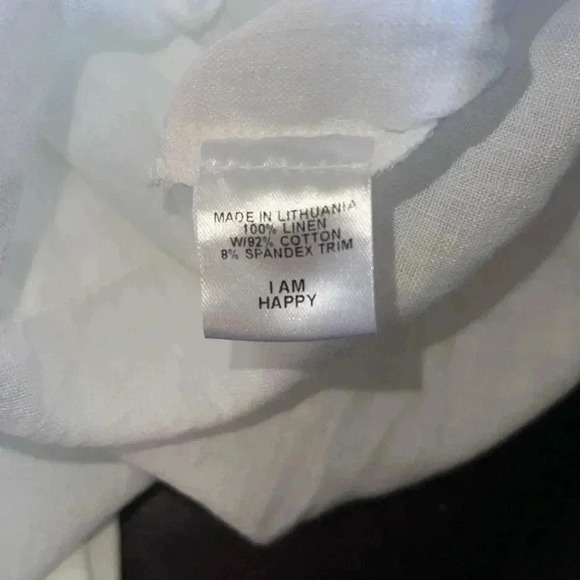 FLAX Women’s White 100% Linen Scoop Neck Pullover Top Tunic Large - Picture 10 of 14